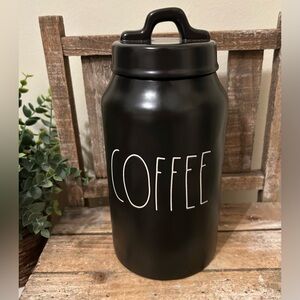 Rae Dunn COFFEE Artisan Collection Magenta 9.5 in. Farmhouse Canister With lid